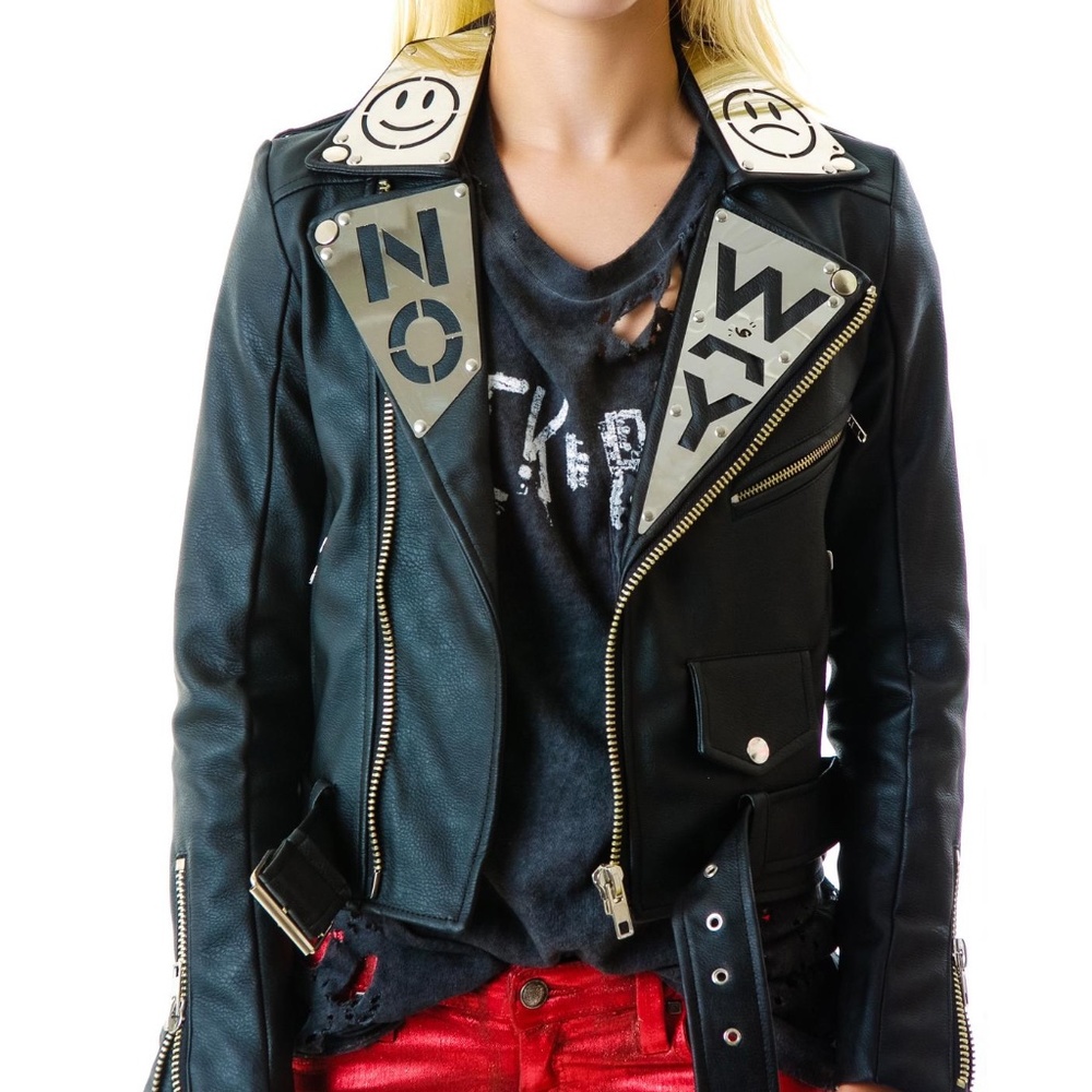 Unif No Yes Mirror Faux Leather Jacket